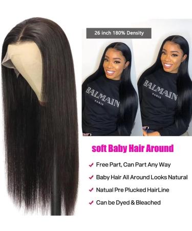 Bele 13x4 Transparent Lace Front Wig 18 Straight Human Hair 180% Density - Brazilian Virgin HD Lace Front Wig for Black Women - Buy Online on GoSupps.com