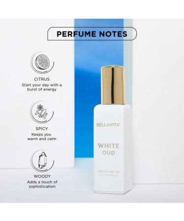 BellaVita Luxury White OUD Eau de Parfum Travel Size Edition 20 ml | Long-Lasting Mini Perfumes for Women | Notes: Vanilla Amber Musk & Jasmine | Oud Pocket Perfume for Women | Cruelty-Free Perfume - Buy Online on GoSupps.com