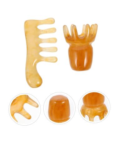 Frcolor 4-Piece Antistatic Massage Comb Set | Resin Head Scalp Massager & Jade Comb Tools for Hair Care | International Shipping Available - Buy Online on GoSupps.com