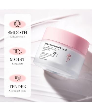 Rose Hyaluronic Acid Moisturizer - Hydrating Anti-Aging Cream for Women | Nourishing & Firming Face Care - Buy Online on GoSupps.com