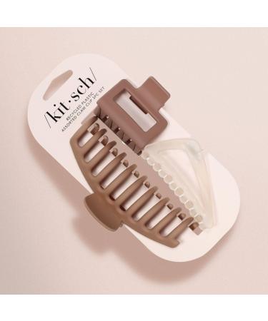 Kitsch Large Assorted Hair Clips for Women and Teen Girls - Medium & Small Open Shape Clips + Big Claw Clip | Hair Styling Accessories 3 pcs - Buy Online on GoSupps.com