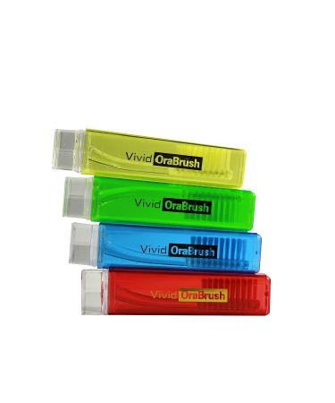 Vivid Orabush Foldable Travel Toothbrush Easy To Take for Travelling Assorted Colors Orabrush FreshNGo by Vivid (12 Pack)