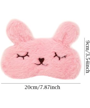 Honbay Plush Rabbit Sleeping Eye Mask for Girls - Cute Cartoon Animal Design (Pink) - Buy Online on GoSupps.com