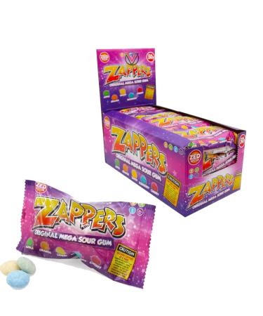 Zed Candy Zappers Original Mega Sour Gum 50g 50p PMP (24 Bags(Full Box))