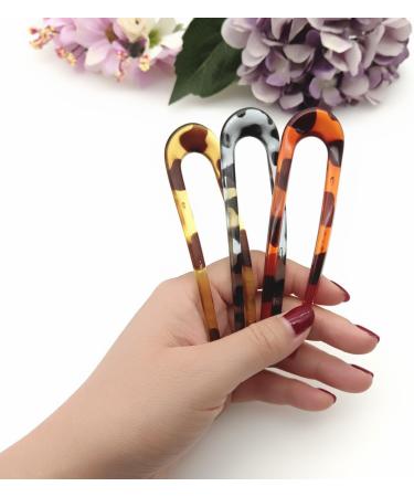 CCHAMP 3x Large U shaped hair pin clip hairpin for gripping bun french style 2 prongs fork sticks hair bun grip pin chignon holder clip for women girls hairstyle accessories - Buy Online on GoSupps.com