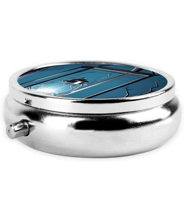 Fireflies & Lantern Round Pill Box - 3 Compartment Mini Portable Travel Organizer | Decorative Pocket Purse Medicine Holder - Buy Online on GoSupps.com
