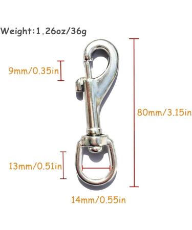 Long Buy Swivel Eye Bolt Snap Hooks  Stainless Steel 316 Marine Grade Scuba Diving Clip  Snap Bolt Trigger Chain Clip  Single Ended Trigger Clasp Pet Buckle  80mm  90mm  101mm  Heavy Duty 3Pcs 80mm - Buy Online on GoSupps.com