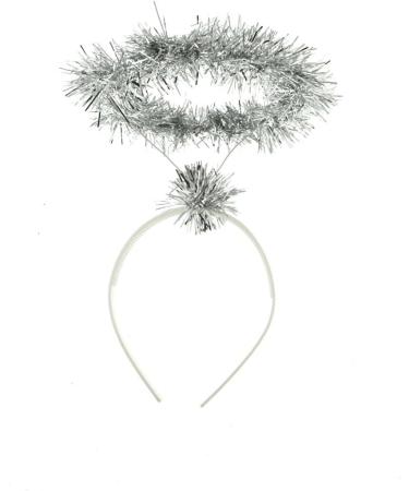 Zac's Alter Ego Silver Tinsel Halo on Headband One Size for Women/Girls - Christmas Hairband for Parties Fancy Dress - Buy Online on GoSupps.com