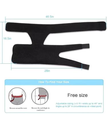Harayaa Hip Puddle Compression Bandage & Knee Tendon Support Cuff - Thigh Compression for Injury Relief | PU Black - Buy Online on GoSupps.com