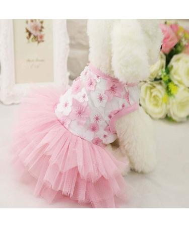Yekeyi Spring Summer Princess Pet Dress - Cute Tutu Dress for Rabbits Dogs & Cats | Flower Pink Costumes & Clothing - Buy Online on GoSupps.com