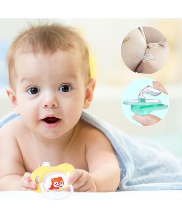 Silicone Pacifier Set for Babies Soft BPA-Free Knobbed Design Dustproof Cover 0-18 Months - Yellow & Pink - 2 Pack - Buy Online on GoSupps.com