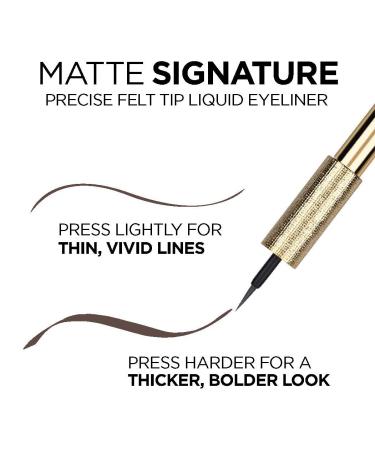 L'Oreal Paris Matte Signature Liquid Dip Eyeliner in Greige - Waterproof, Vivid Matte Finish, 0.07 fl Oz (Pack of 1) - Buy Online on GoSupps.com