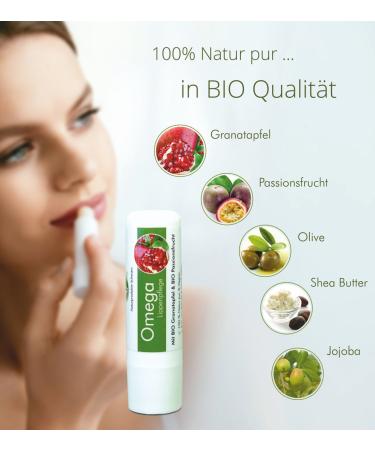Naturprodukte Schwarz Omega Lip Care - Organic Pomegranate & Passion Fruit | Vegan Mineral Oil-Free | 4.8g - Buy Online on GoSupps.com