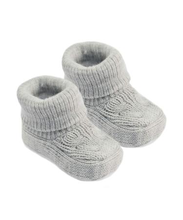 Angel Kid Baby Boys Girls Bootees 1 Pair Knitted Plain Booties NB-3 Months Approx S403 0 Months Grey