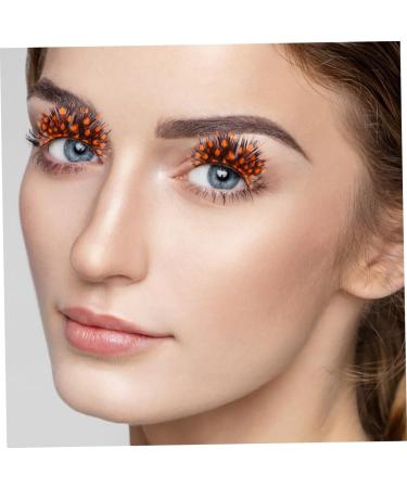 2 Pairs False Eyelashes Fake Eyelashe Spotted False Eyelashes False Eye Lashes Orange Party Lashes Costume Lashes Nativity Costumes Synthetic Eye Lashes Halloween Extend 5x3cm Orange - Buy Online on GoSupps.com
