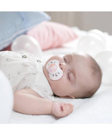 Lovi 22/810 Girl Dynamic Silicone Pacifier | Night & Day | 3-6 Months | Jaw-Friendly | BPA Free | 2 Pack with Night-Light Ring | International Shipping - Buy Online on GoSupps.com