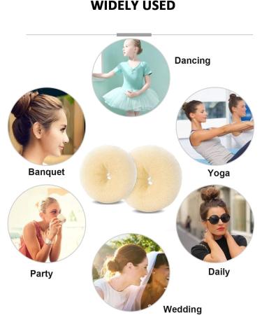 Hair Donut Bun Maker Set 6 Pcs Donut Bun Shaper with 20 Hair Pins Hair Bun Maker Shaper Chignon Doughnut for Girls Kids Women White - Buy Online on GoSupps.com