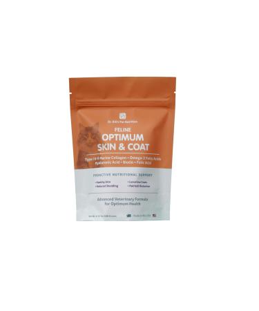 Dr. Bills Feline Optimum Skin & Coat (180g)  Healthy Fur for Cats  Reduce Shedding and Hairballs with Biotin, Type I & III Marine Collagen, Omega-3 Fatty Acids, Hyaluronic Acid, & Folic Acid