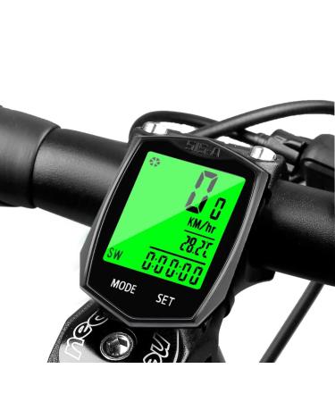 SEISSO Bike Computer Speedometer Wireless Waterproof Cycling Odometer, Smart Sensor, Auto Wake-up, Multi-Function Bicycle Speed Tracker with LCD Backlight Display