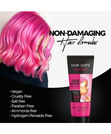 Buy Semi-Permanent Hair Dye - Intense Color Easy Application 100% Vegan & Cruelty-Free | Hair Juice by Hair Dope (Fab Fuchsia Mula Green Icy) - Lasts Up to 8 Washes - Buy Online on GoSupps.com