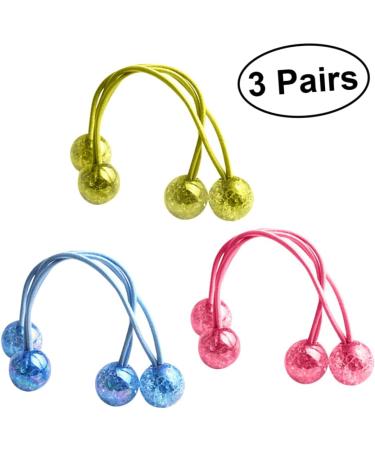minkissy 3 Pairs Pink Elastics Hair Ties Rubber Bands for Hair Elastic Hair Pink Rubber Bands Hair Bobbles with Balls Bracelet Beads Hair Rubber Bands Ponytail Bracelet Holder Miss Colorful - Buy Online on GoSupps.com