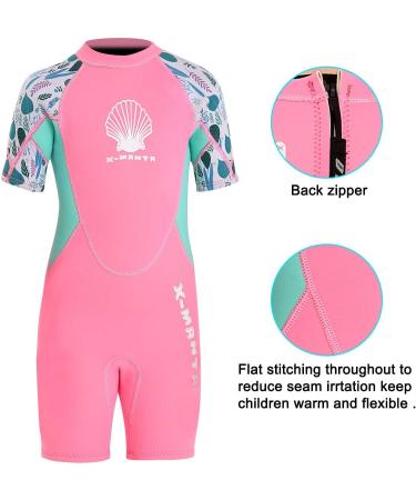 Kids 2.5mm Neoprene Full Wetsuit | UV Protection, Warmth | Swimming, Diving, Scuba | Girls Shorty Pink Medium - Buy Online on GoSupps.com