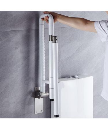 Folding Handrails Toilet Armrest Safety Support Bar for Disabled Elderly Pregnant Children Bathroom Aid Assist Rail Drop Down Grab Grips White Non Slip Stainless Steel Guard Frame - Buy Online on GoSupps.com