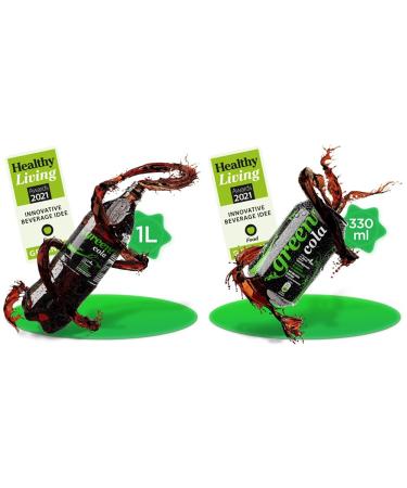 Green Cola DPG PET pack of 6 (6 x 1000ml) & can pack of 6 (6 x 330ml) bundle with Green Cola can (6 x 330ml)