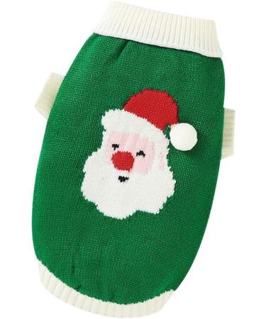 Christmas Dog Sweater for Small Dogs - Soft Thickened Snowman Design | Puppy T-Shirts | Size M Green - Buy Online on GoSupps.com