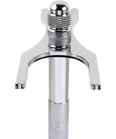 QShave Deluxe Chrome Safety Razor and Brush Stand Holder Fit All Your Shaving Accessories Silver - Buy Online on GoSupps.com