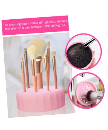 Abaodam Makeup Brush Cleaning Box | Silicone Brush Cleaner & Pad | Compact 7.9x5.25x4.9CM | Pink - Best eCommerce for International Shipping - Buy Online on GoSupps.com
