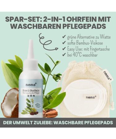 NOMS 2-in-1 Ear Cleaner for Dogs & Cats | Jojoba Oil & Bamboo Pads | Ear Drops for Inflammation Itching & Mites | 75ml - Buy Online on GoSupps.com
