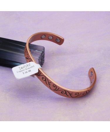 LONGRN Copper Magnetic Bracelet for Men & Women - 6 Powerful Magnets for Health Benefits | Stylish Alternative Therapy Jewelry - Buy Online on GoSupps.com