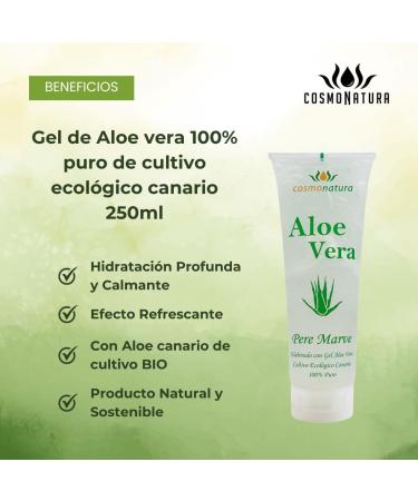 Pere Marve 40140 Aloe Vera Gel 100% - Organic 250ml - Hydrating & Soothing Skin - International Shipping Available - Buy Online on GoSupps.com