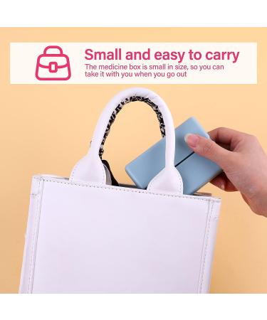 Magnetic Foldable 7 Day Weekly Travel Pill Organizer and Case - Portable Pill Box for Medication, Vitamins, and Supplements - Blue - Buy Online on GoSupps.com