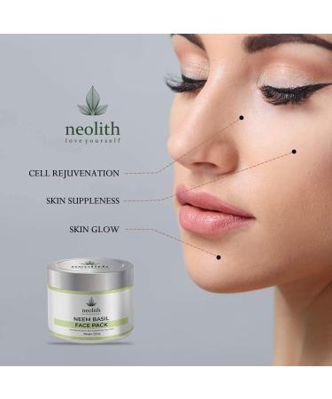  Neolith Neolith Neem Basil Face Mask for Healthy and Luminous Skin Tan Removal Oil Control Blackhead Removal Acne & Skin Whitening 100% Organic | 100g - Buy Online on GoSupps.com