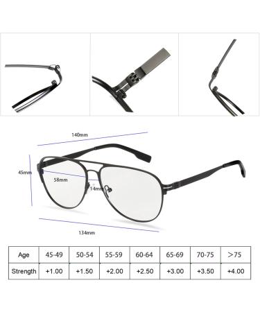 Haoxuan Photochrome Men's Reading Glasses & Frameless Sunglasses - Stainless Steel 1.56 Resin Lenses Diopters +1.0 to +3.0 Black - Stylish & Versatile - Buy Online on GoSupps.com