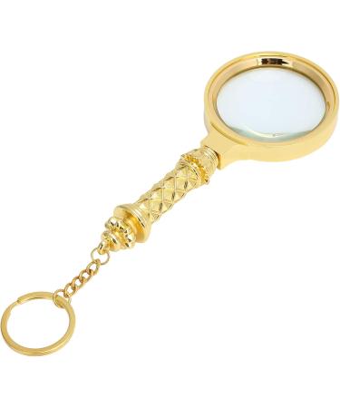 Handheld Magnifier Alloy Carved Handle Magnifying Glass Elderly Reading Magnifier with Key Ring Reading Magnifier Loupe Glasses for Book and Newspaper Reading - Buy Online on GoSupps.com