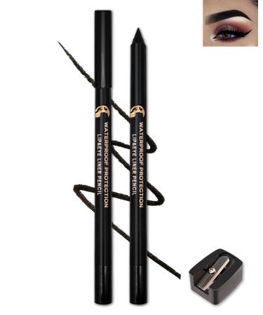 Black Gel Eyeliner Pencil Sharpenable Matte Eye Liner Pen Waterproof Smudge proof Gel Cream Smooth Waterline Eyeliner Long Lasting Eyeliner Makeup with Sharpener High Pigmented Dineador De Ojos-01 01 Black