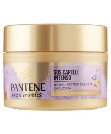 Pantene Pro-V Miracles SOS Intenso Hair Mask - Intensive Treatment with Biotin and Hydroised Silk Protein for Treated Hair Denmark or with Highlights - 160 ml