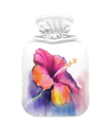 Heat bottle with reference 1 l of durable warm-up bag for handwheel warmer shoulder and neck pain cramps heating press and heat therapy pattern of watercolor hibiscus