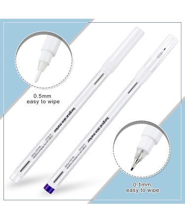 8 Piece Microblading Marker Pen Set with Paper Ruler | Eyebrow Permanent Makeup Tools in White and Purple Single-Head - Buy Online on GoSupps.com