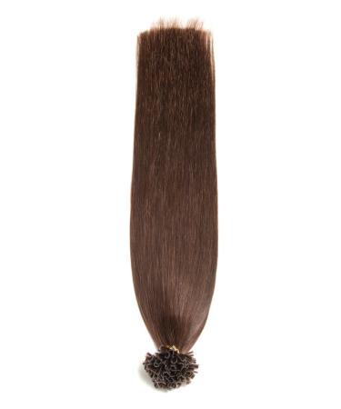 25 x 1.0g Indian Remy Hair Extensions U-Tip Keratin Bond 45 cm #02 Dark Brown - 100% Real Hair Strands - Buy Online on GoSupps.com