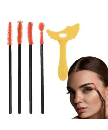 Mascara Applicator Guide Mascara Guide Shield Template - Silicone Eye Makeup Tool for Dating Night Out and Daily Use Yellow + Eyelash Brush