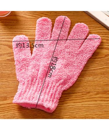 Natural Bamboo Exfoliating Bath Gloves - 1 Pair for Body and Face | Pink Wash Gloves for Adults and Kids - Body Shop Quality - Buy Online on GoSupps.com