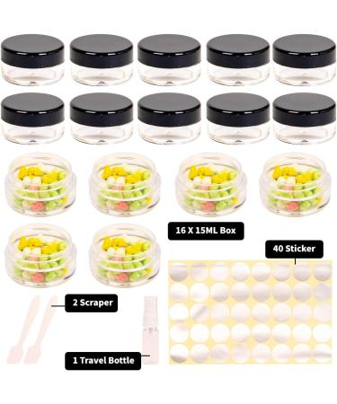 16 Pcs Empty Plastic Cosmetic Jars 15ml Sample Containers Pots Bottles sample pots for cosmetics Travel Cosmetic Jar Pots with Lids travel pots for cream travel cream pots for toiletries Transparent-16pcs-15ml - Buy Online on GoSupps.com