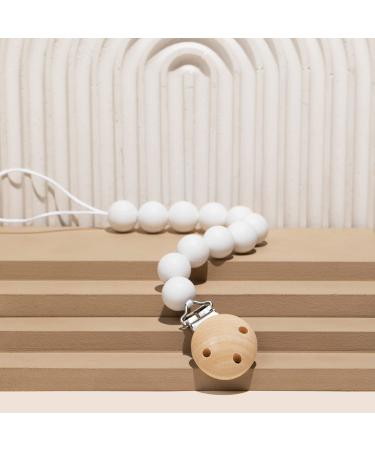 Premium Silicone Pacifier Clip - Safe Holder for Baby and Toddlers - Neutral White - Center Coast Collections - Buy Online on GoSupps.com