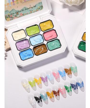  ycezw Solid Gel Polish | 9 Color Gel Manicure Palette 3D Stackable Paint for French Tips Home Manicure Party Birthday - Buy Online on GoSupps.com