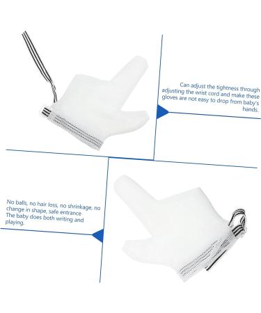 Alasum Anti-Eating Infant Mittens - Baby Thumb Protector Gloves | Orthotic Nylon Thumb | White | 1 Pair - Buy Online on GoSupps.com