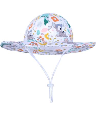 LANGZHEN Baby Girls Sun Protection Hat with Chin Strap - Sika Deer Design | Adjustable Toddler Wide Brim Play Hat for Summer - 2-4 Years - Buy Online on GoSupps.com